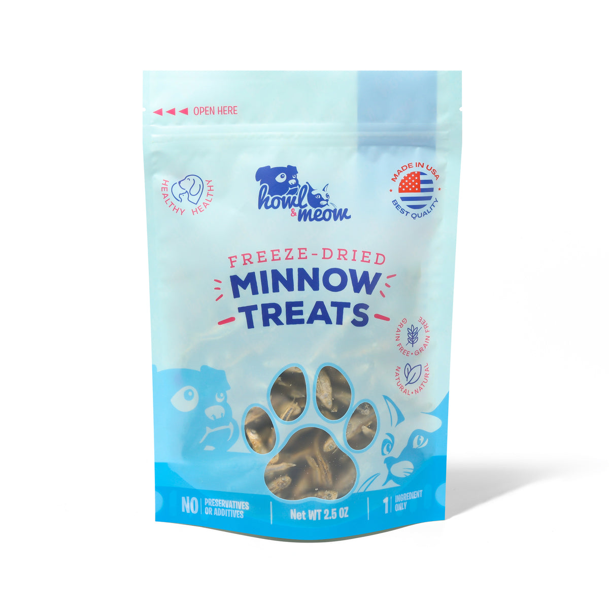 Raw Paws Freeze-Dried Smelt Minnows Dog & Cat Treats, 2-oz Bag